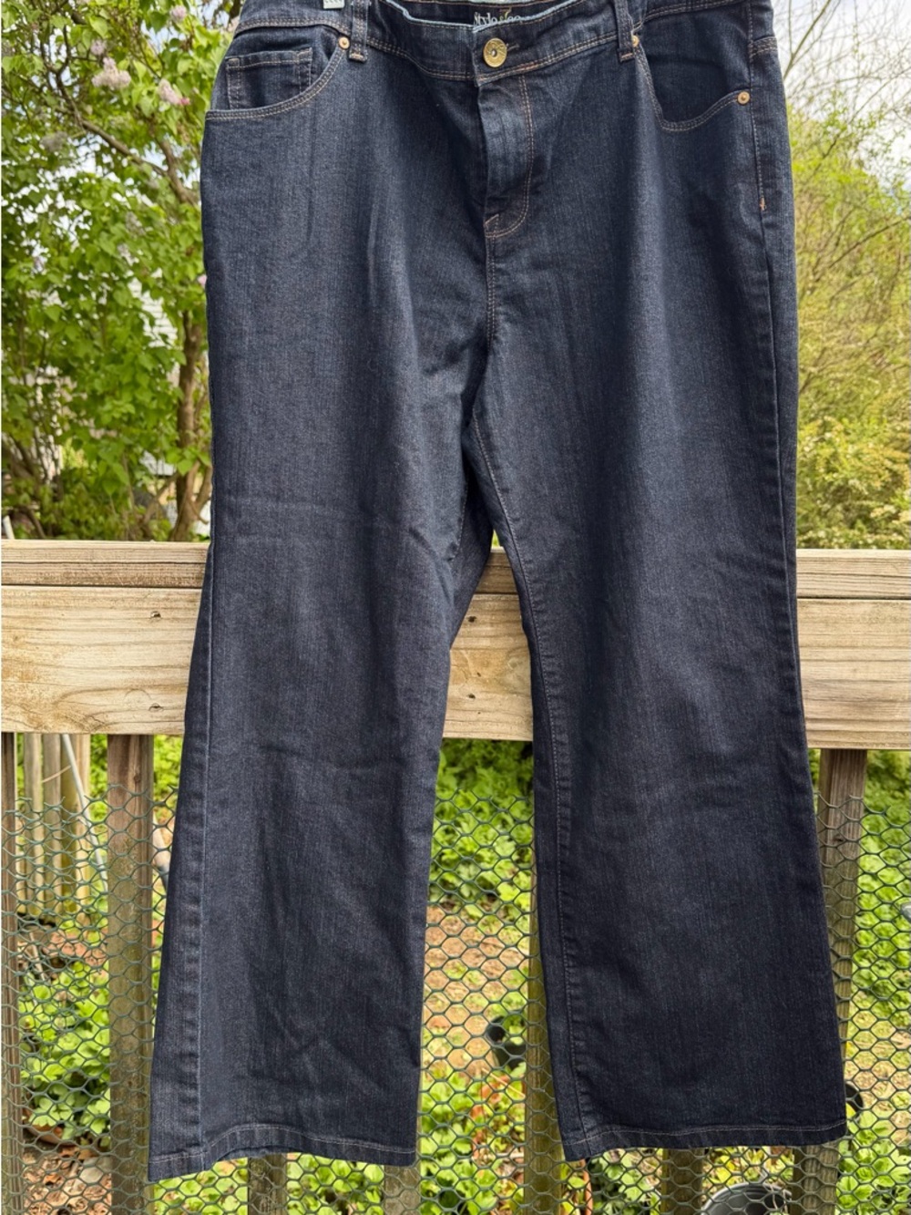 Style & Co. Woman Dark Denim Straight Leg Size 18 W Petite Jean Preowned - Picture 14 of 14